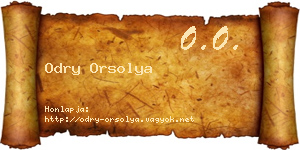 Odry Orsolya névjegykártya
